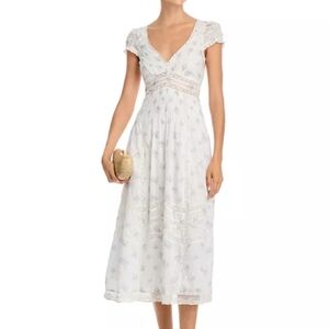LoveShackFancy Suvi Midi Dress Artic Van XS new with tags